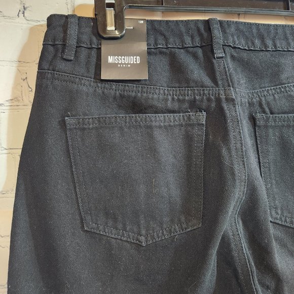 Miss Guided Women's High Waisted Mom Jeans Black - 8 - Picture 4 of 5